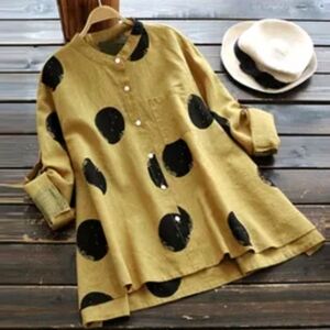 Polka Dot Button-Up Women's Top